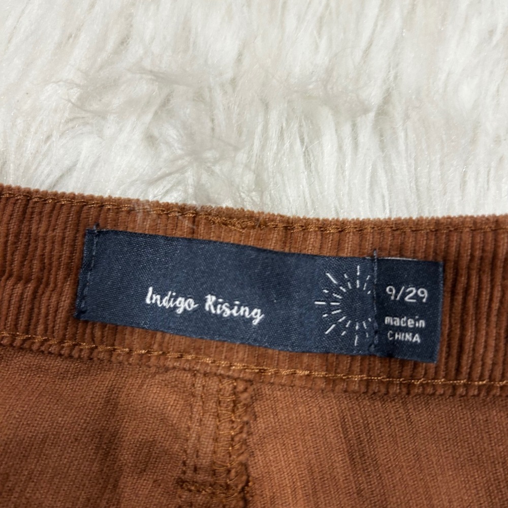 Indigo Rising Rust Brown Corduroy High Rise Straight Leg Pants 9/29 - Picture 2 of 7